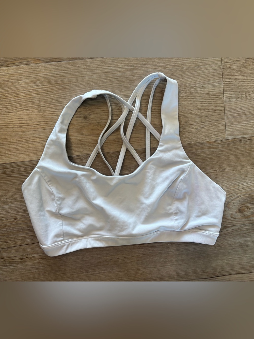 lululemon athletica White Strappy Crisscross Sports Bra